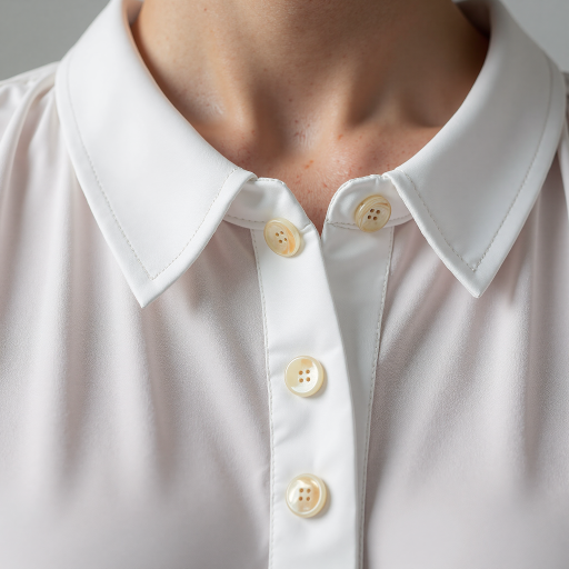 二十八岁左右女性设计师头像,穿白色衬衫,浅色背景,专业拍摄